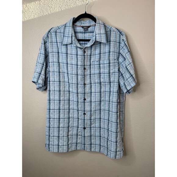 Royal Robbins Men's Blue Shirt Size L short sleeve collared button up relaxed - Picture 2 of 7